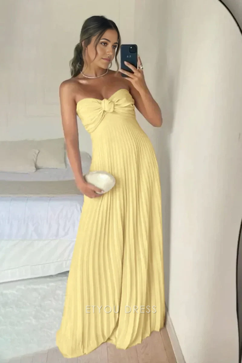 A Line Elegant Sweetheart Ruffles Long formal dresses Bridesmaid Dresses evening gown Prom Dress
